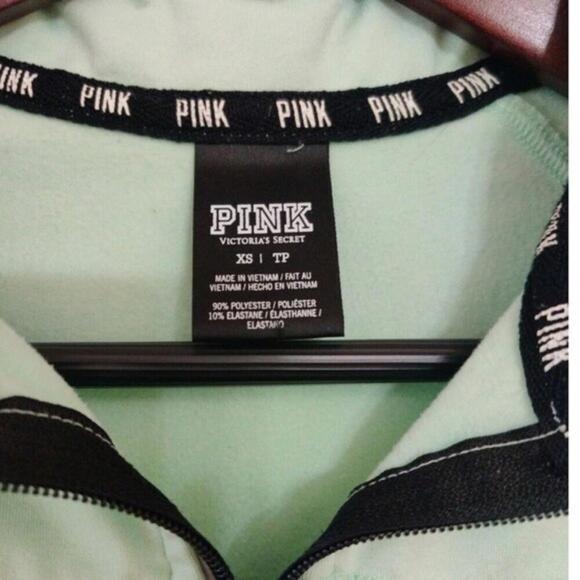 Pink Victoria’s Secret Love Pink 1/4 Zip Long Sleeve Pullover Athletic Top - Picture 3 of 3